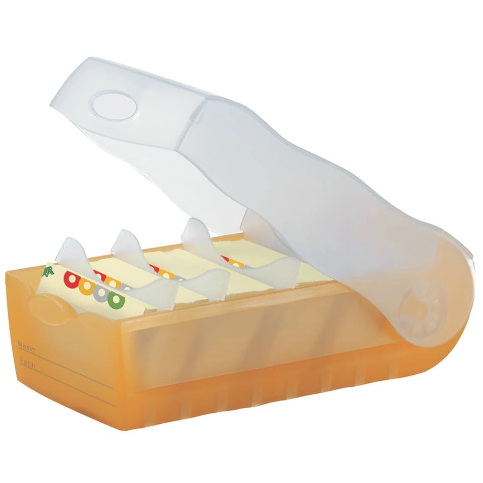 HAN Karteibox CROCO - A7 quer, für 900 Karten,  orange-transl.