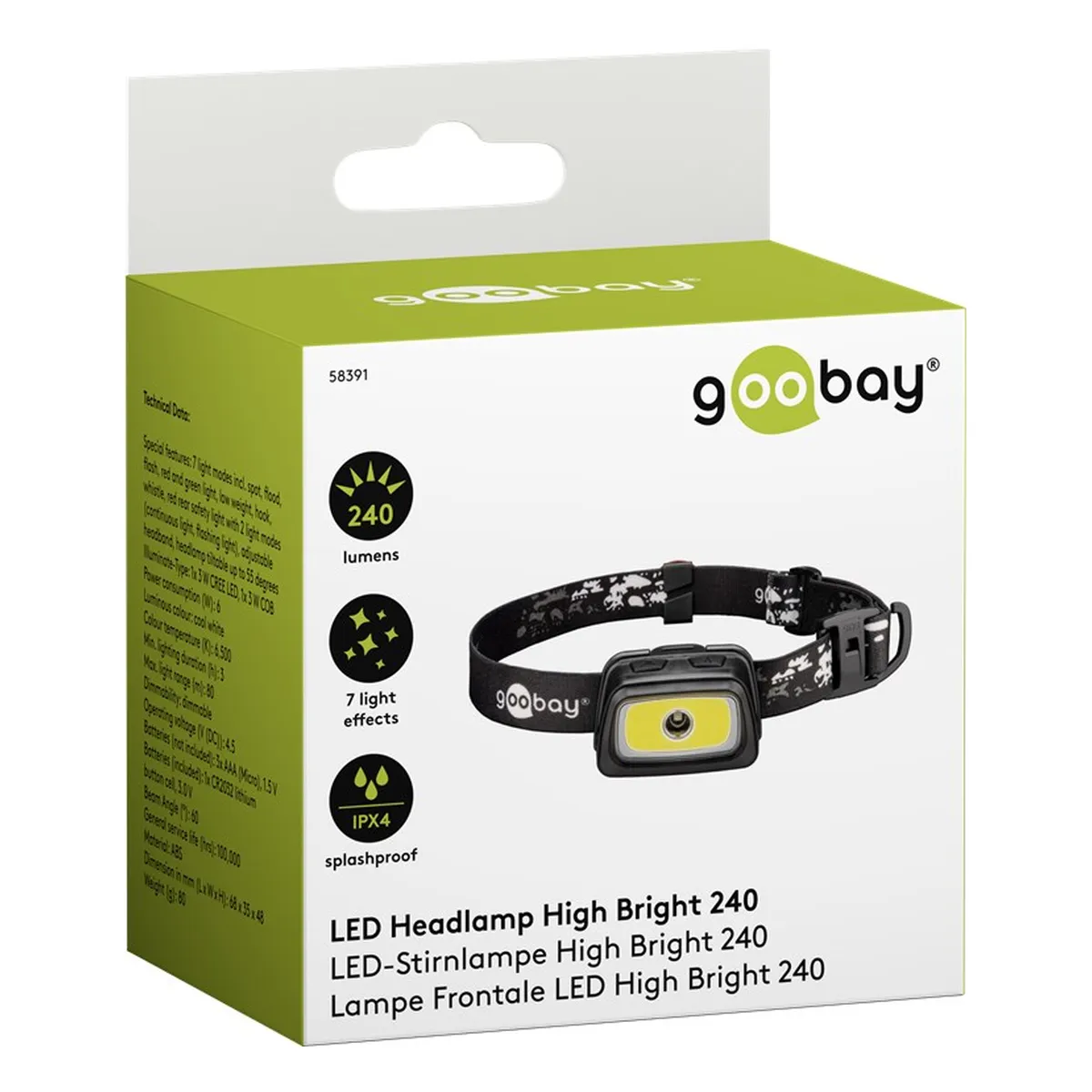 Goobay LED-Stirnlampe High Bright 240