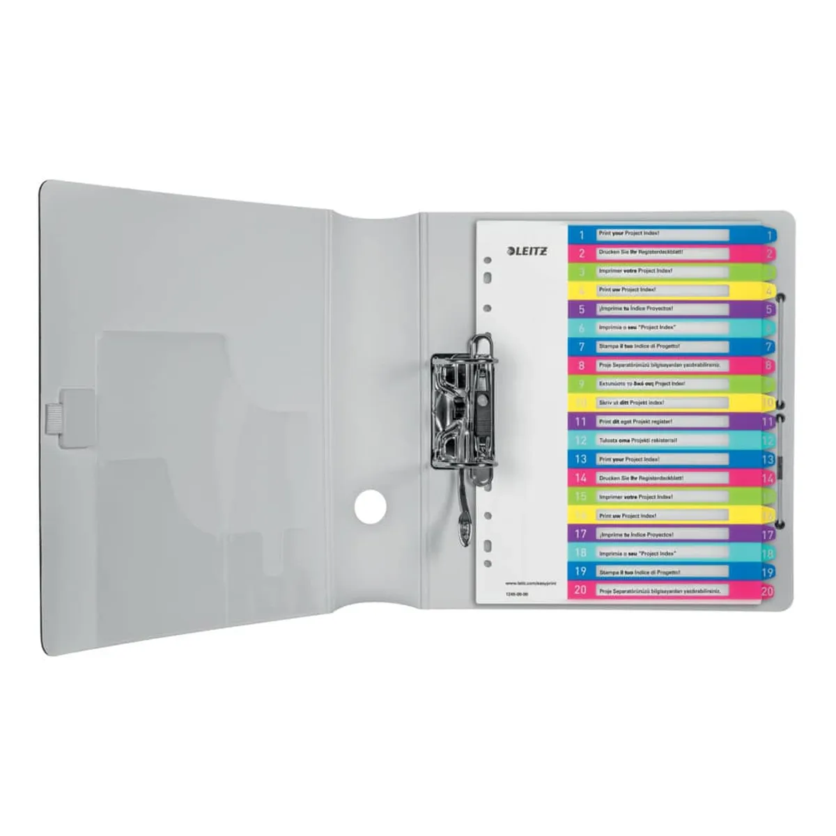 LEITZ Register Serie WOW - 1-20, A4 Überbreite, 20 Blatt, farbig