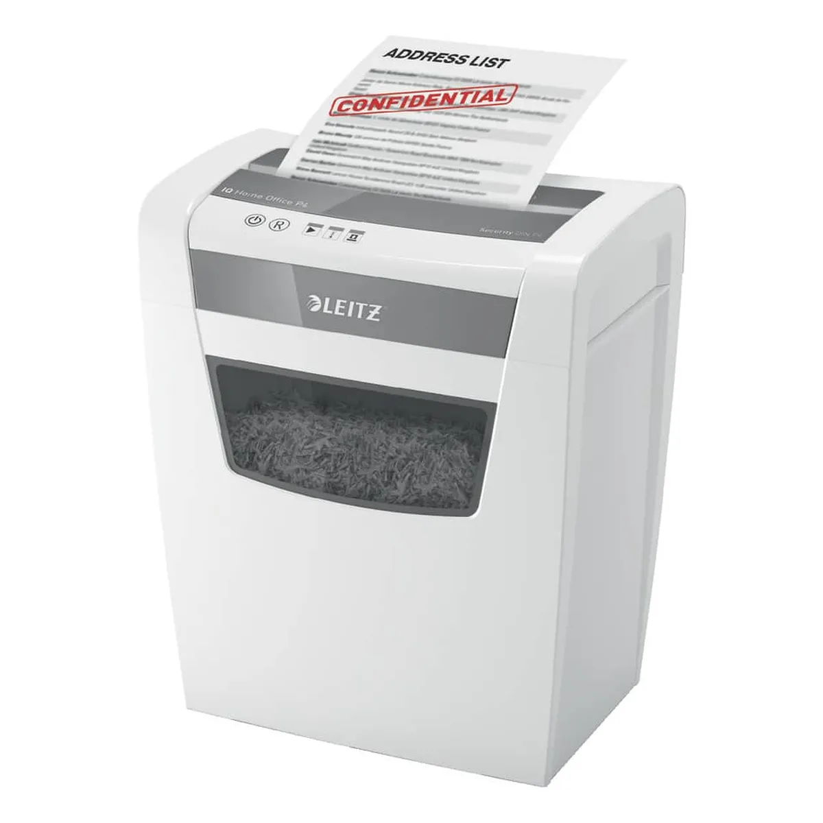 Leitz Aktenvernichter IQ Home Office - Partikelschnitt P4, 10 Blatt, weiß
