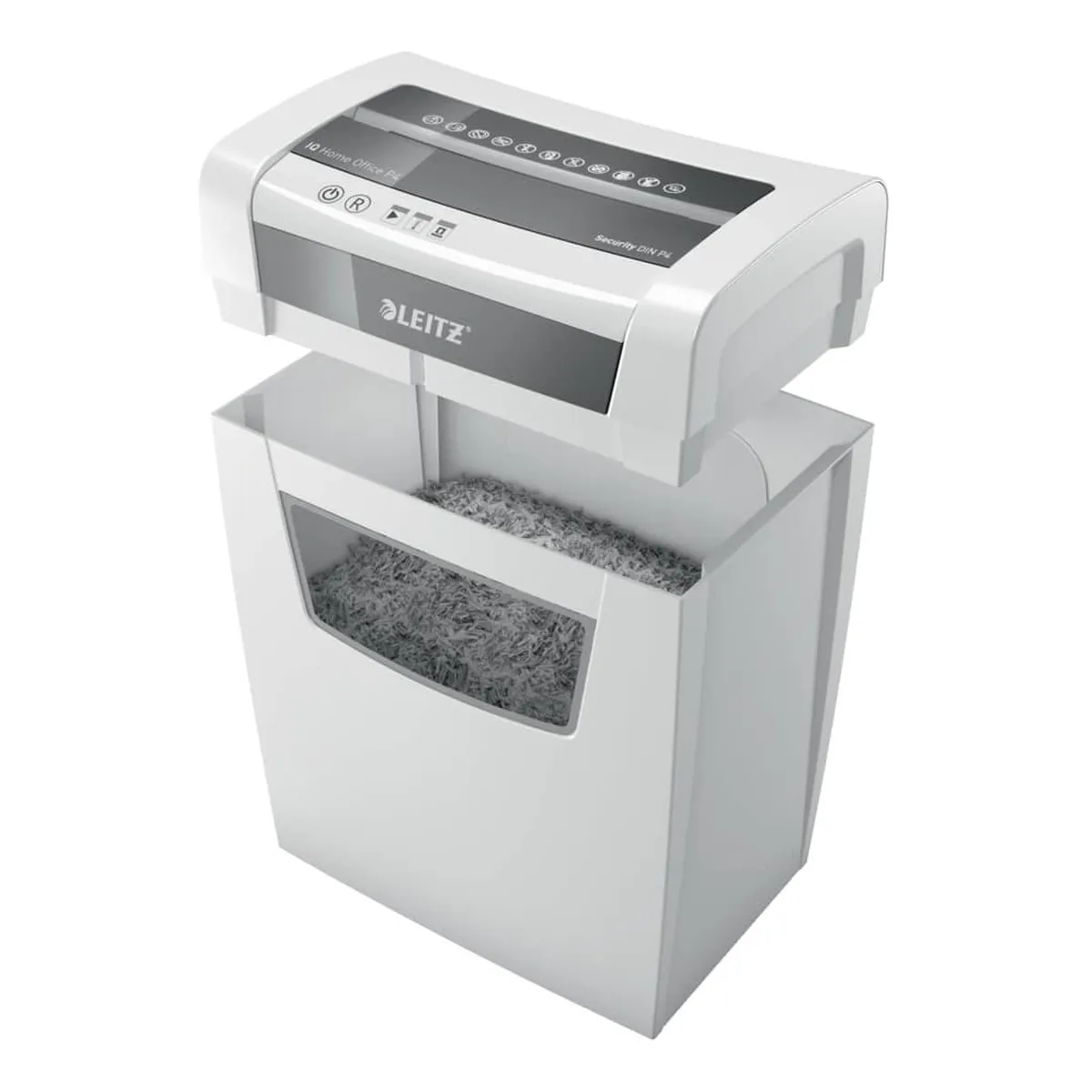 Leitz Aktenvernichter IQ Home Office - Partikelschnitt P4, 10 Blatt, weiß