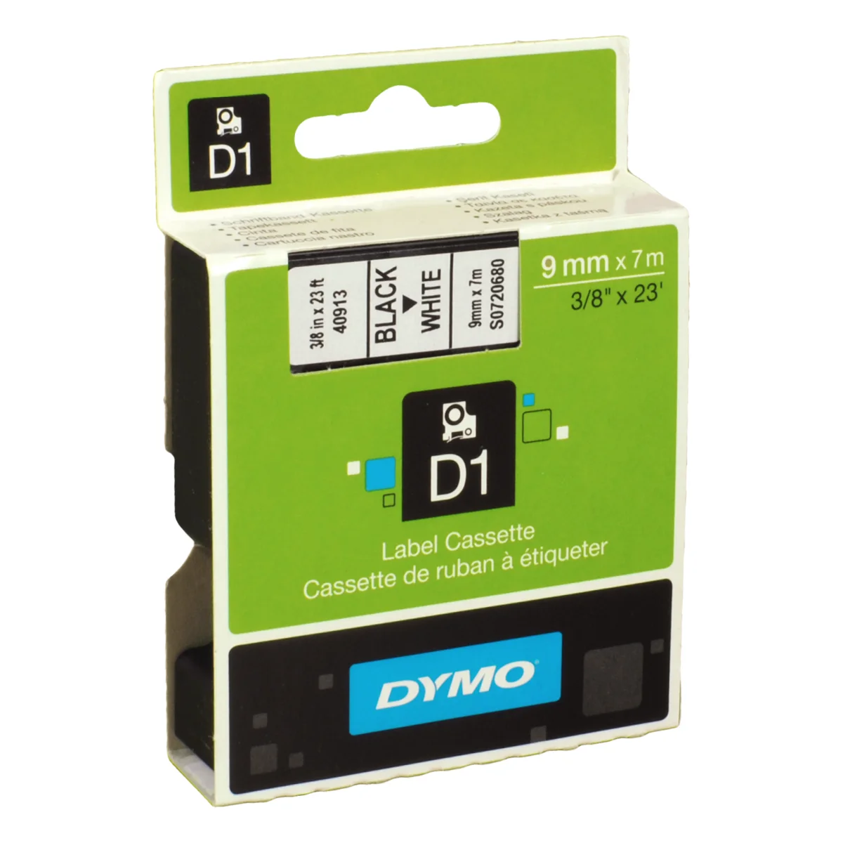 Dymo Label Band D1 40913 (S0720680) schwarz auf weiß  9mm x 7m