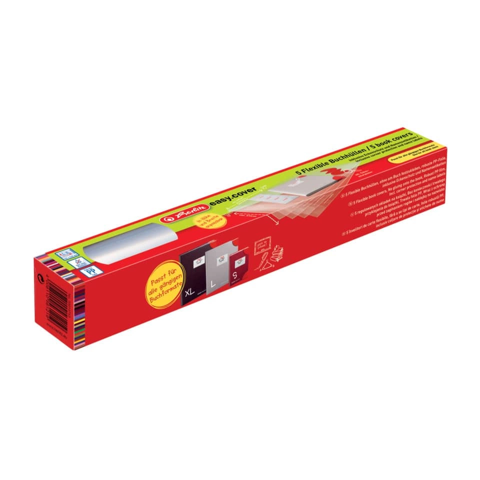 Herlitz Buchschoner - max. 540 x 335 mm, transparent, 5 Stück, anpassbar