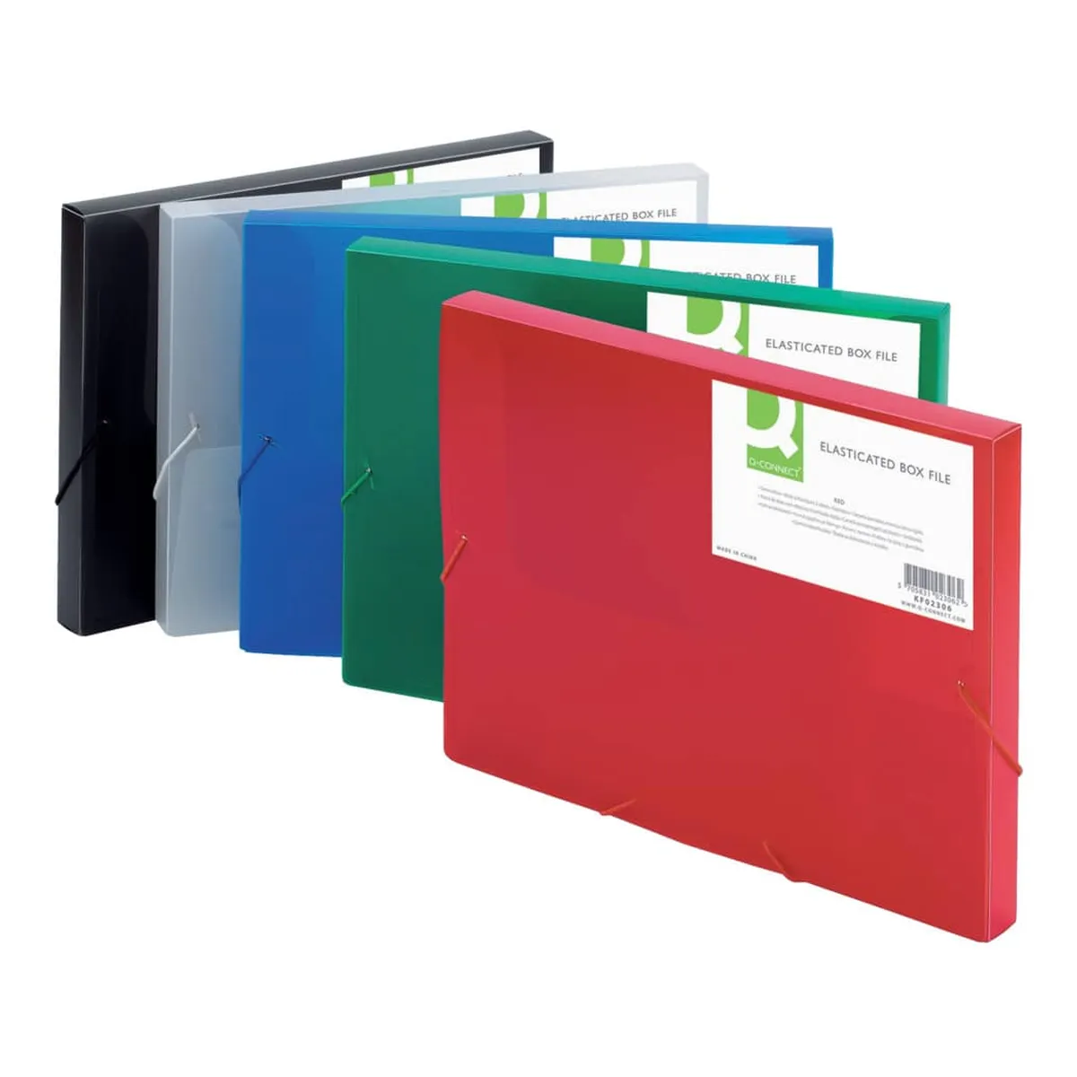 Q-Connect Sammelbox - A4, 250 Blatt, PP, rot transluzent