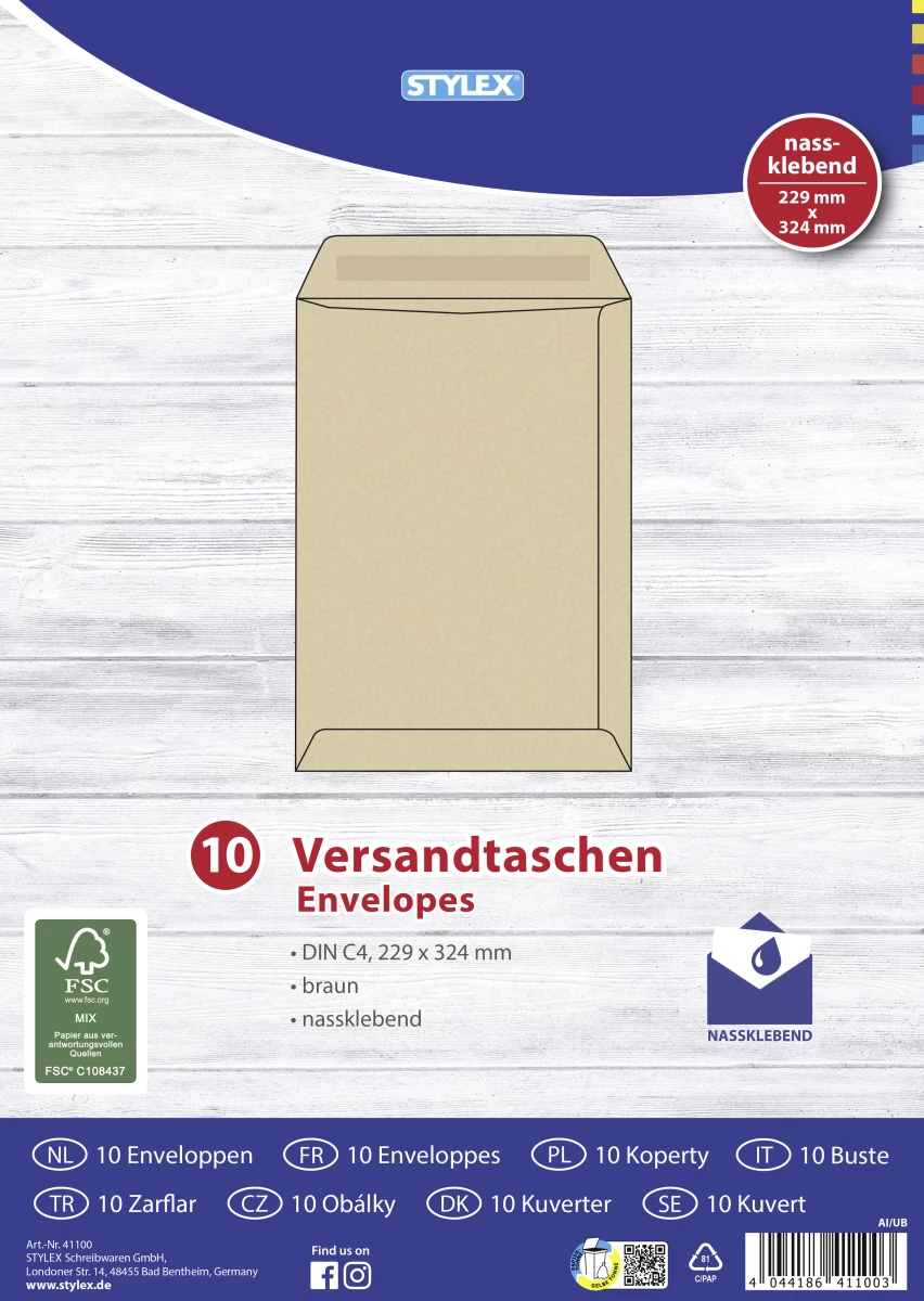 Stylex Versandtaschen DIN C4 10 Stück