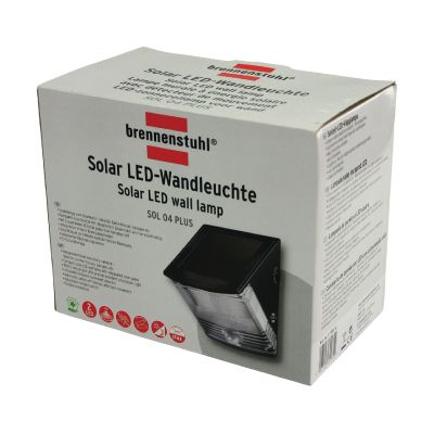 Brennenstuhl Solar-Wandleuchte 2 LED Schwarz