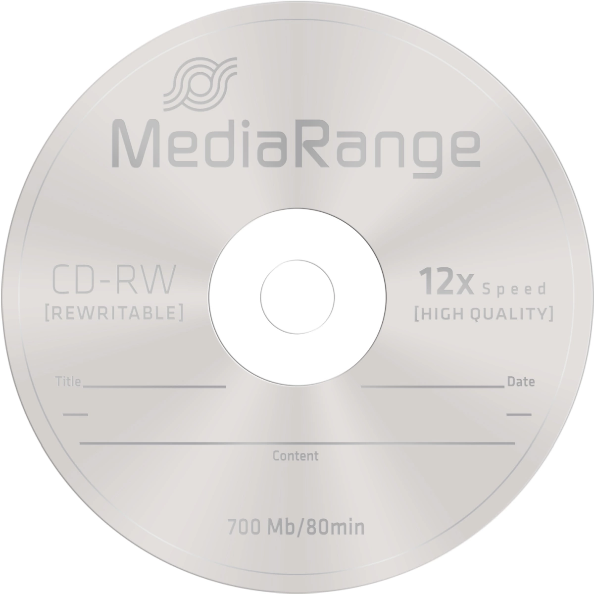 CD-RW Rewritables - 700MB/80Min, 12-fach/Spindel, Packung mit 10 Stück