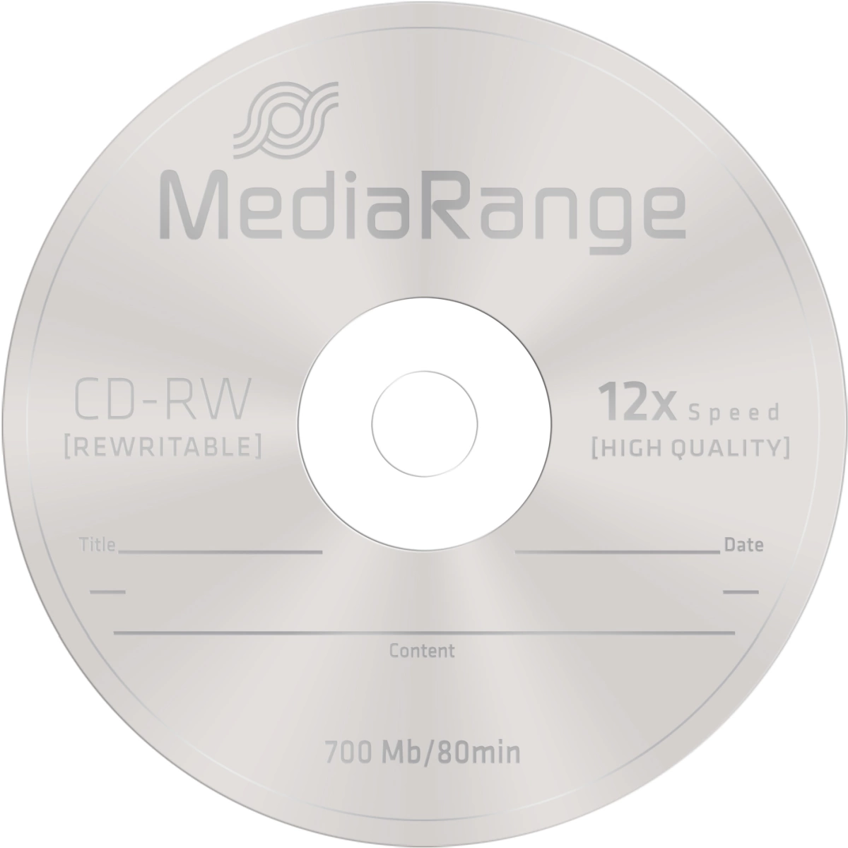 MediaRange CD-RW Rewritables - 700MB/80Min, 12-fach/Spindel, Packung mit 10 Stück