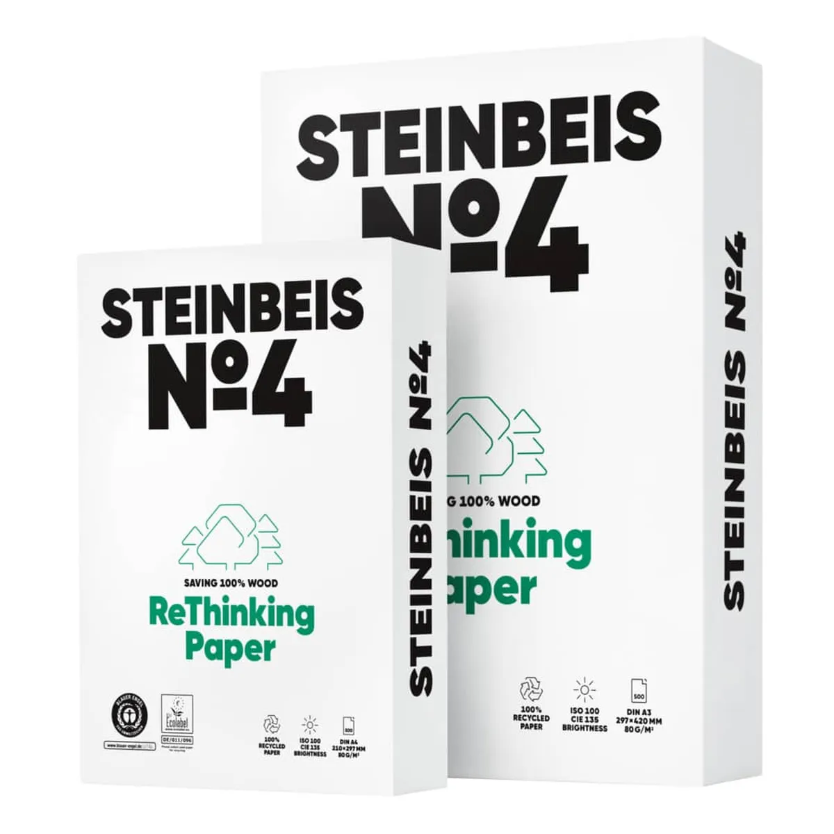 Steinbeis No. 4 - Evolution White - Recyclingpapier, A4, 80g, weiß, 500 Blatt