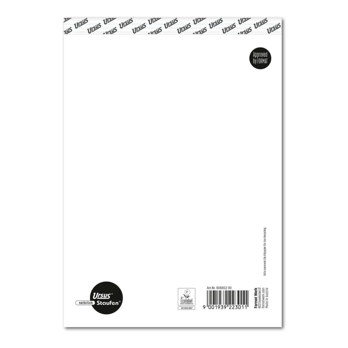 Ursus Basic Notizblock - A5, 48 Blatt, 60 g/qm, blanko