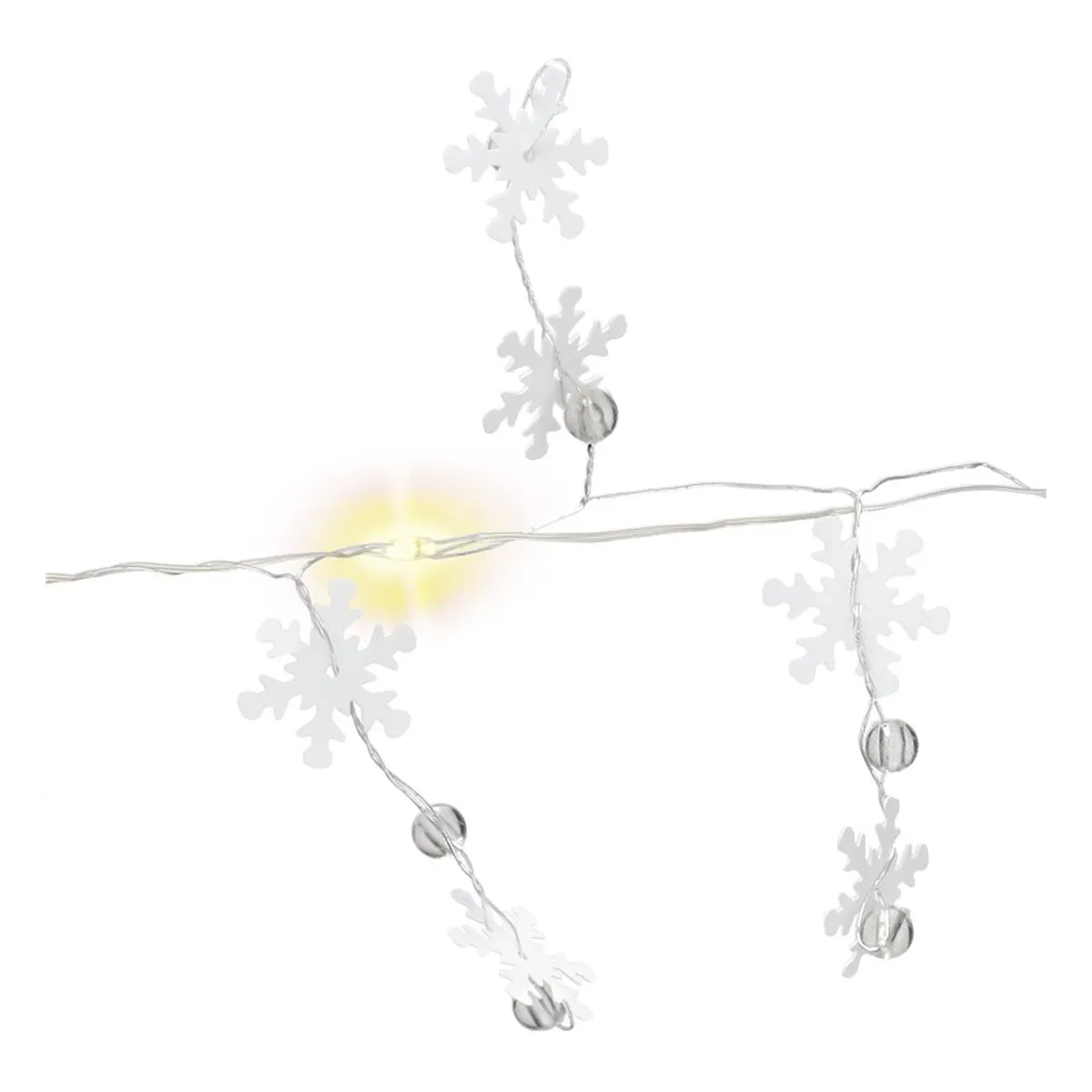 Goobay 10er LED-Silberdraht-Lichterkette 'Schneeflocken'