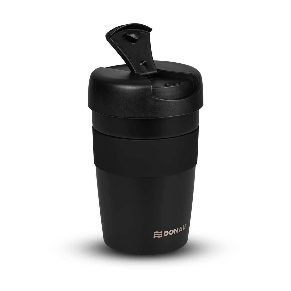 DONAU Thermobecher - 350 ml, Edelstahl, schwarz
