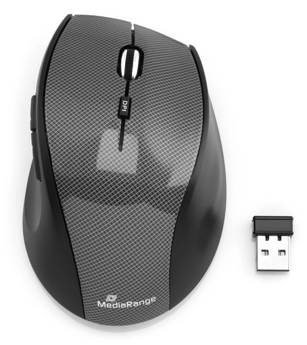 MediaRange Optische 5-Tasten Funk-Maus HIGHLINE, schwarz/grau