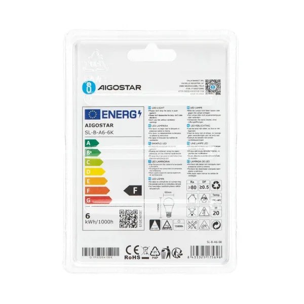 Aigostar LED 'Birne', 6W, E27