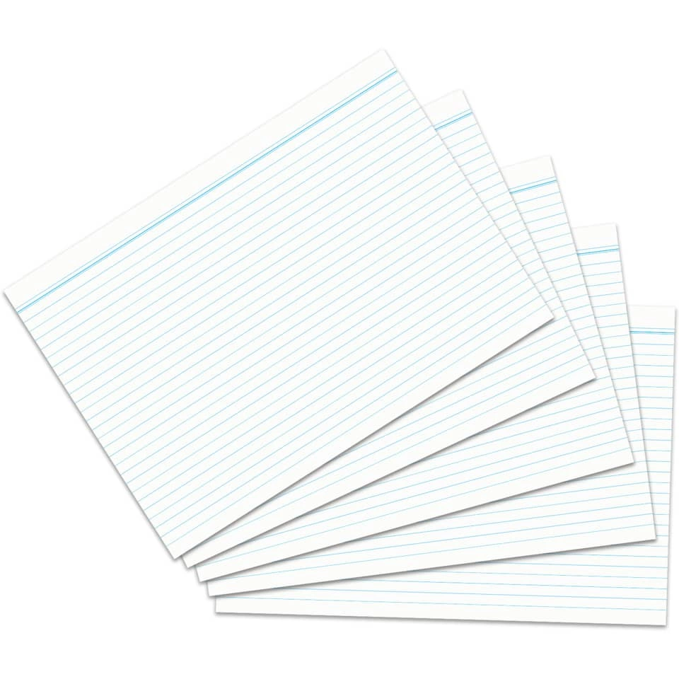 Karteikarten - DIN A6, liniert, weiß, 100 Karten