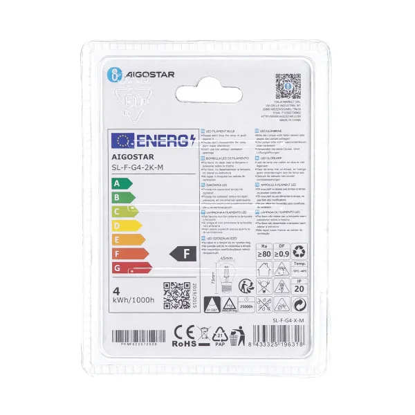 Aigostar LED FILAMENT 'Classic', 4W, E27
