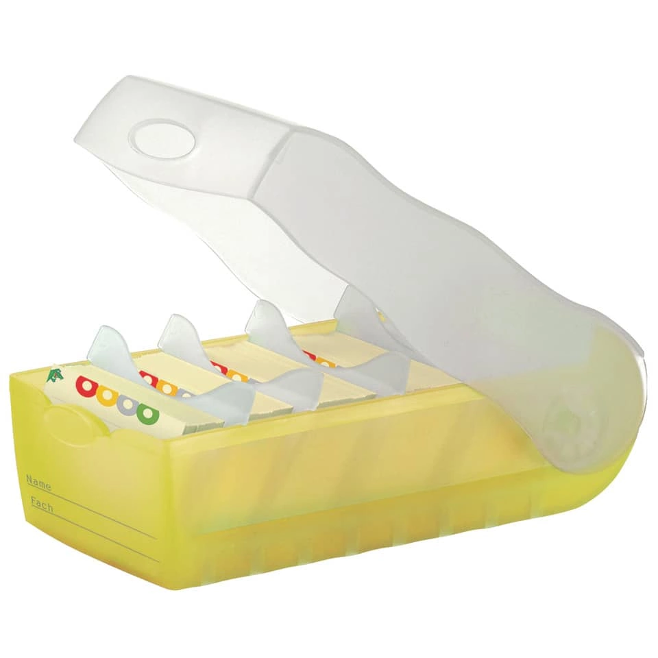 HAN Karteibox CROCO - A7 quer, für 900 Karten,  gelb-transluzent