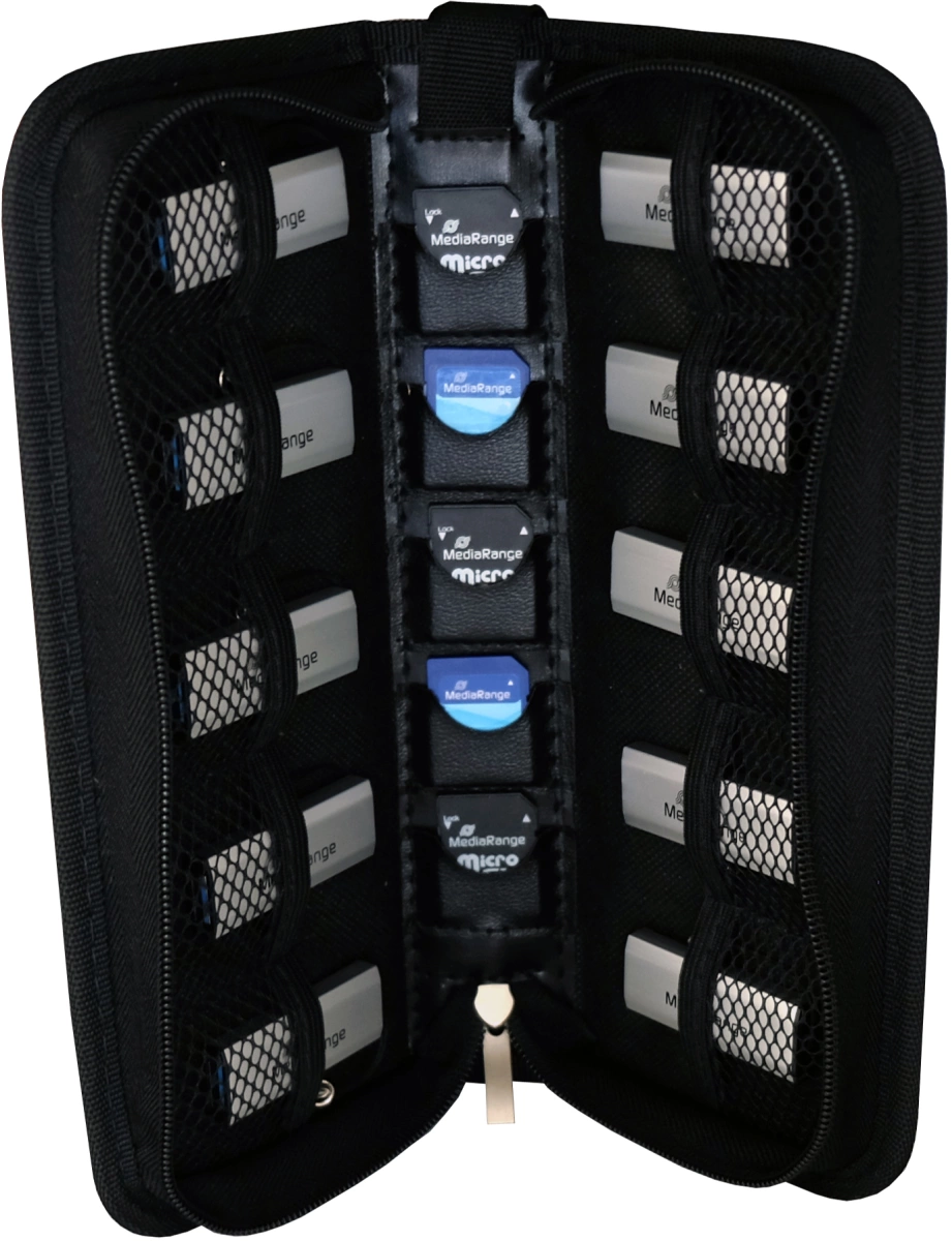 MediaRange Flashdrive-Mappe für 10 USB-Sticks und 5 SD-Karten