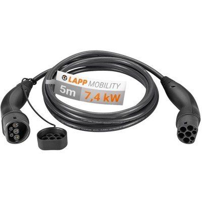 LAPP MOBILITY Ladekabel Typ 2, bis zu 7,4 kW, 5 m, schwarz