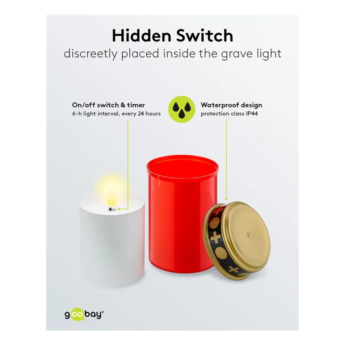 Goobay LED-Grablicht mit Timer, rot