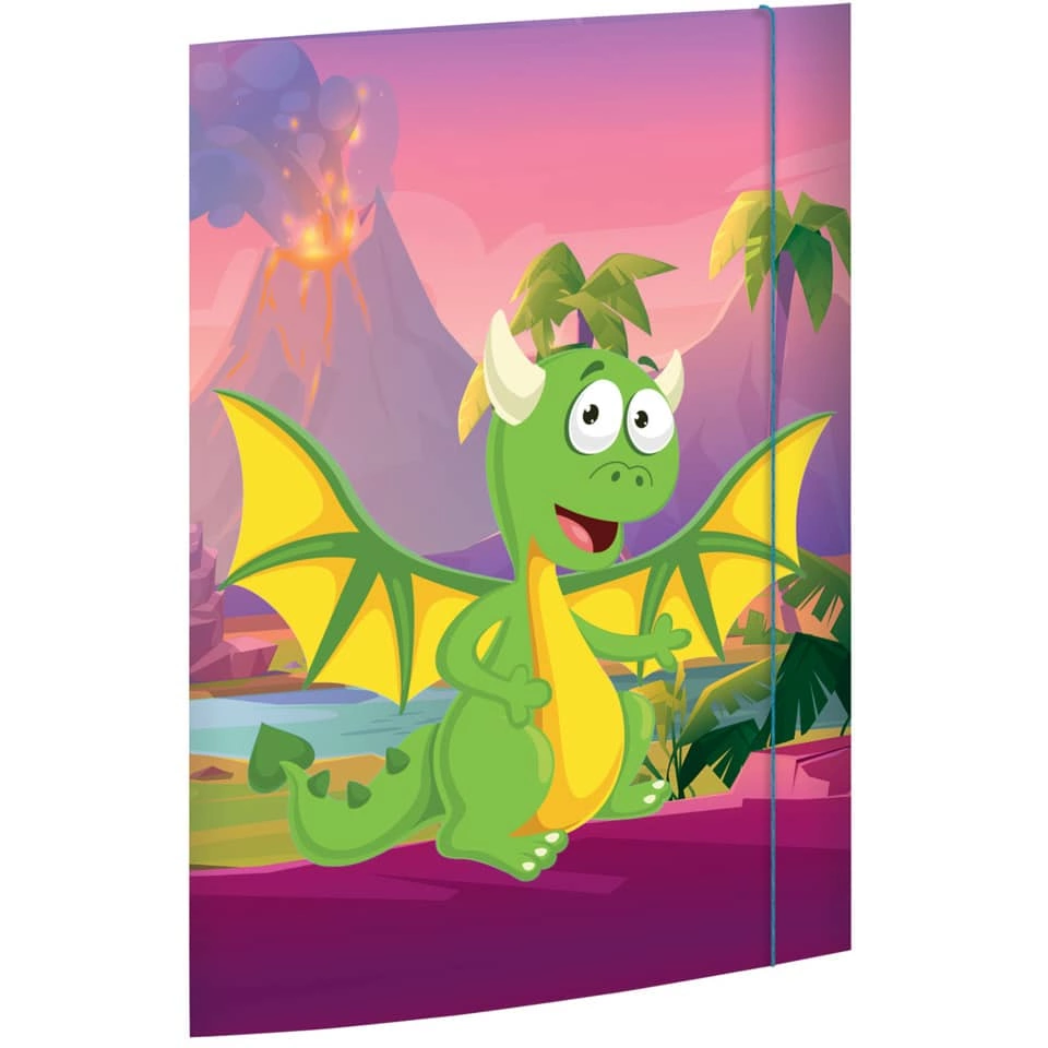 Zeichenmappe Little Dragons - A3, 3 Klappen mit Gummizug, Karton
