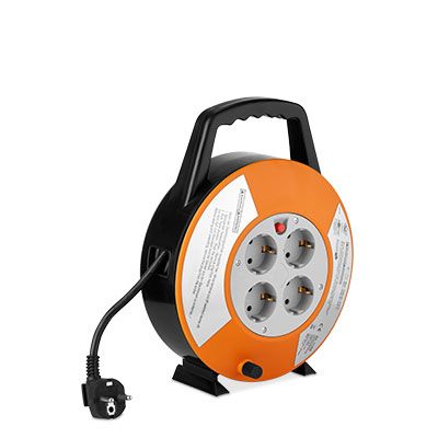 Goobay Kabeltrommel, schwarz-orange, 15 m
