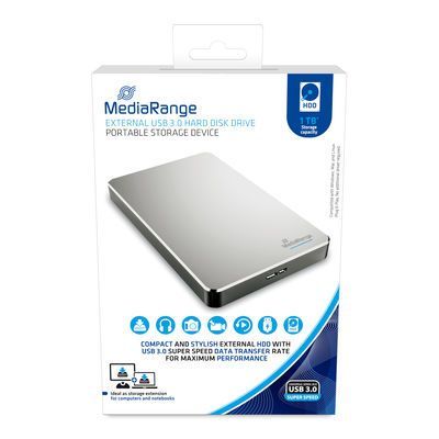 externe USB 3.0 Festplatte, HDD, 1TB, silber