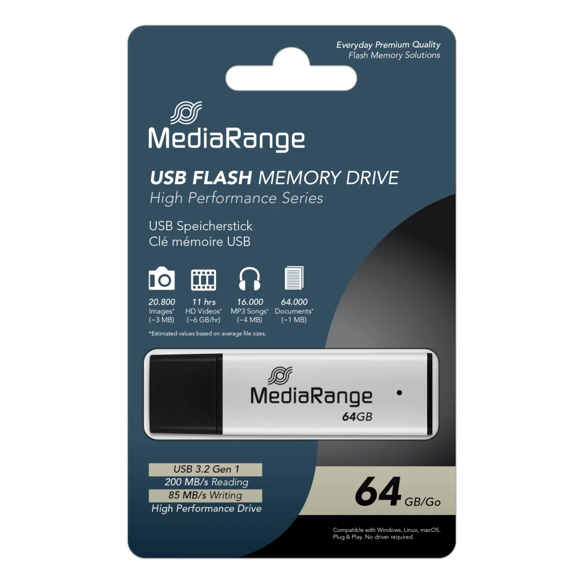 MediaRange Hochleistungs USB Speicherstick 3.0 - 64 GB