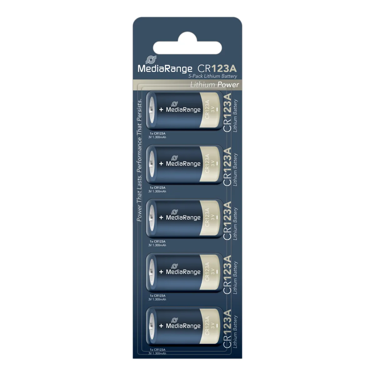 MediaRange Batterie 'Lithium CR123A', 3V, 5 Stück