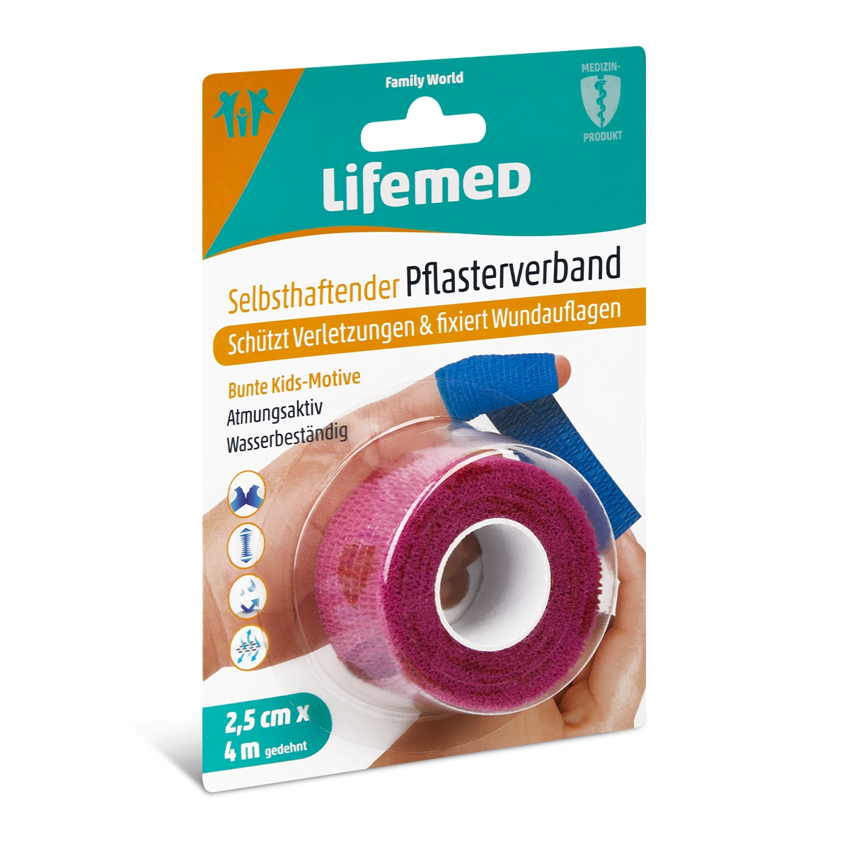 Lifemed Pflasterverband, 4m x 2,5cm 
