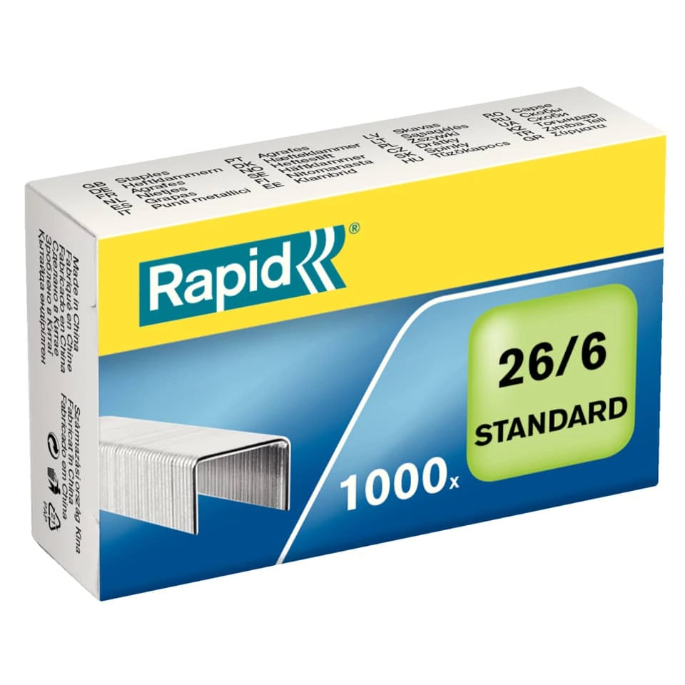Rapid Heftklammern 26/6 Standard, verzinkt, 1000 Stück