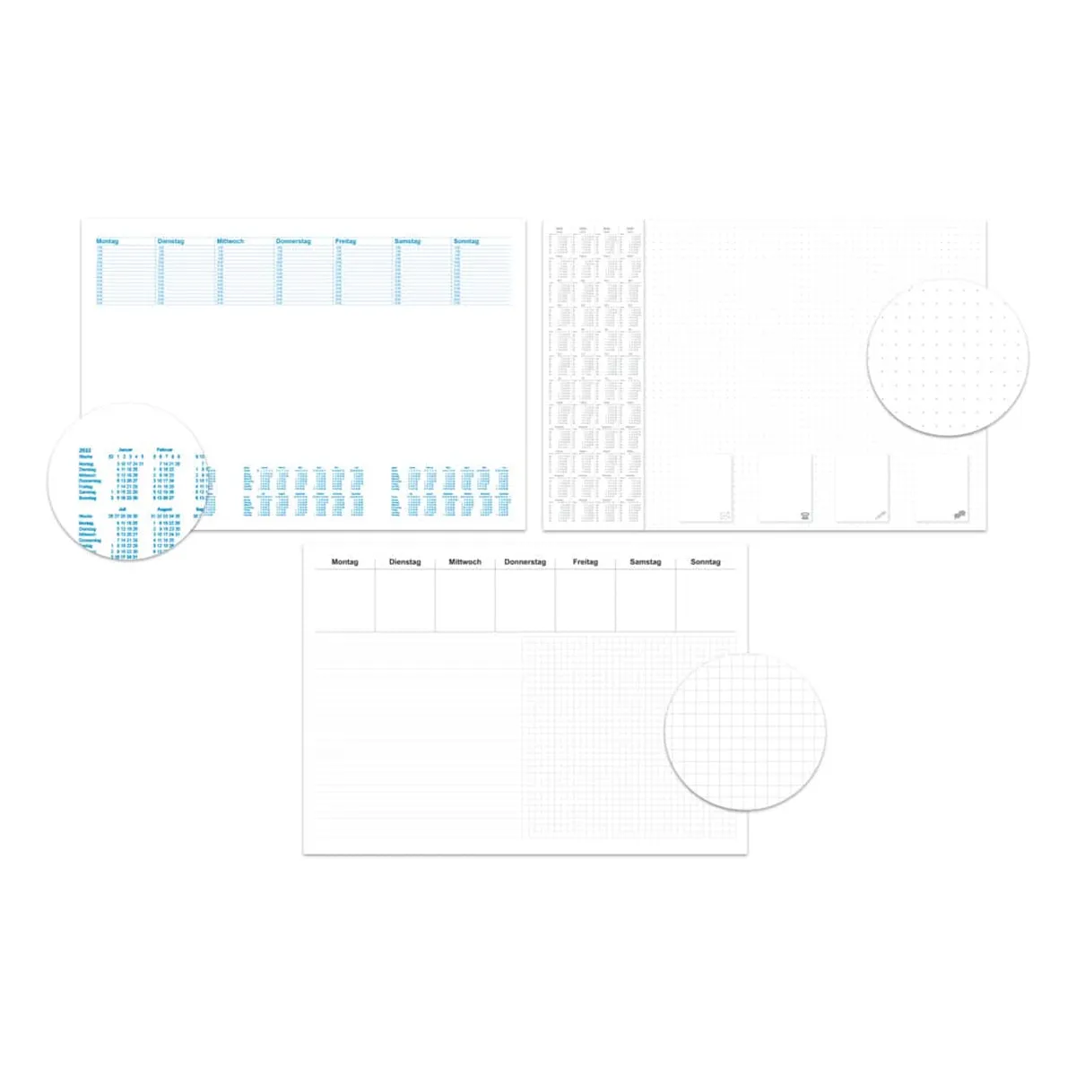 RNK Verlag Notiz-Schreibunterlage „Office - Liniert & Kariert“ - 60 x 42 cm, 30 Blatt