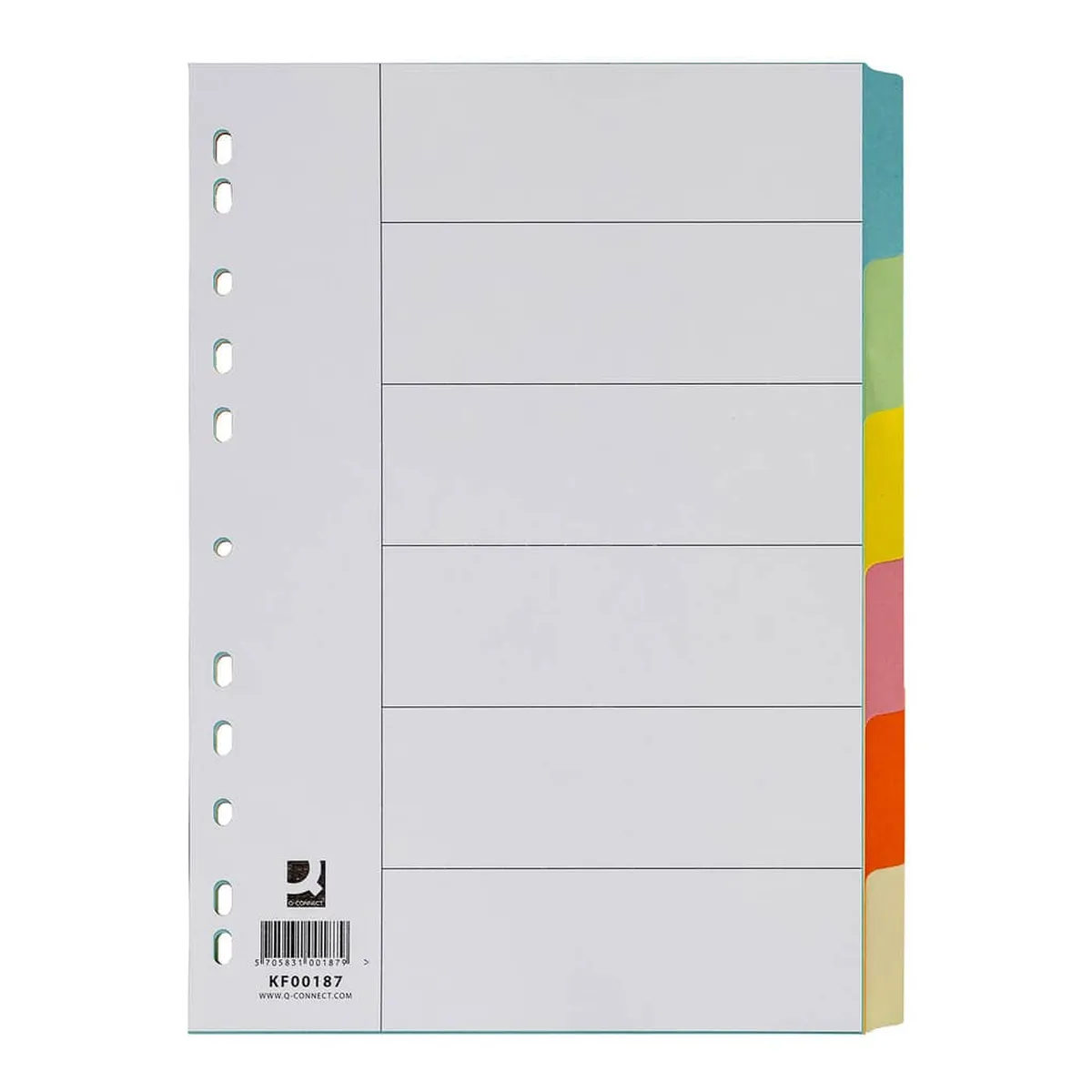 Q-Connect® Farbregister - blanko, A4, Manila Karton, 6 Blatt + Deckblatt