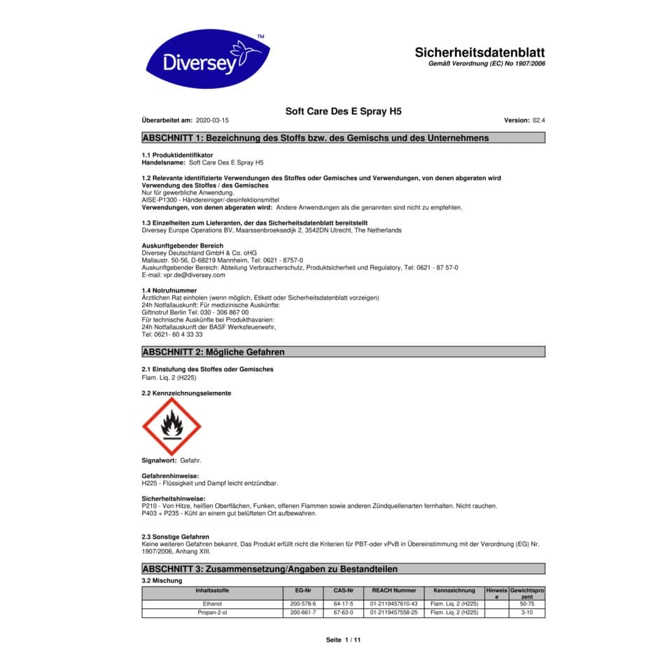SOFT CARE Des E H5 Händedesinfektionsgel 500 ml
