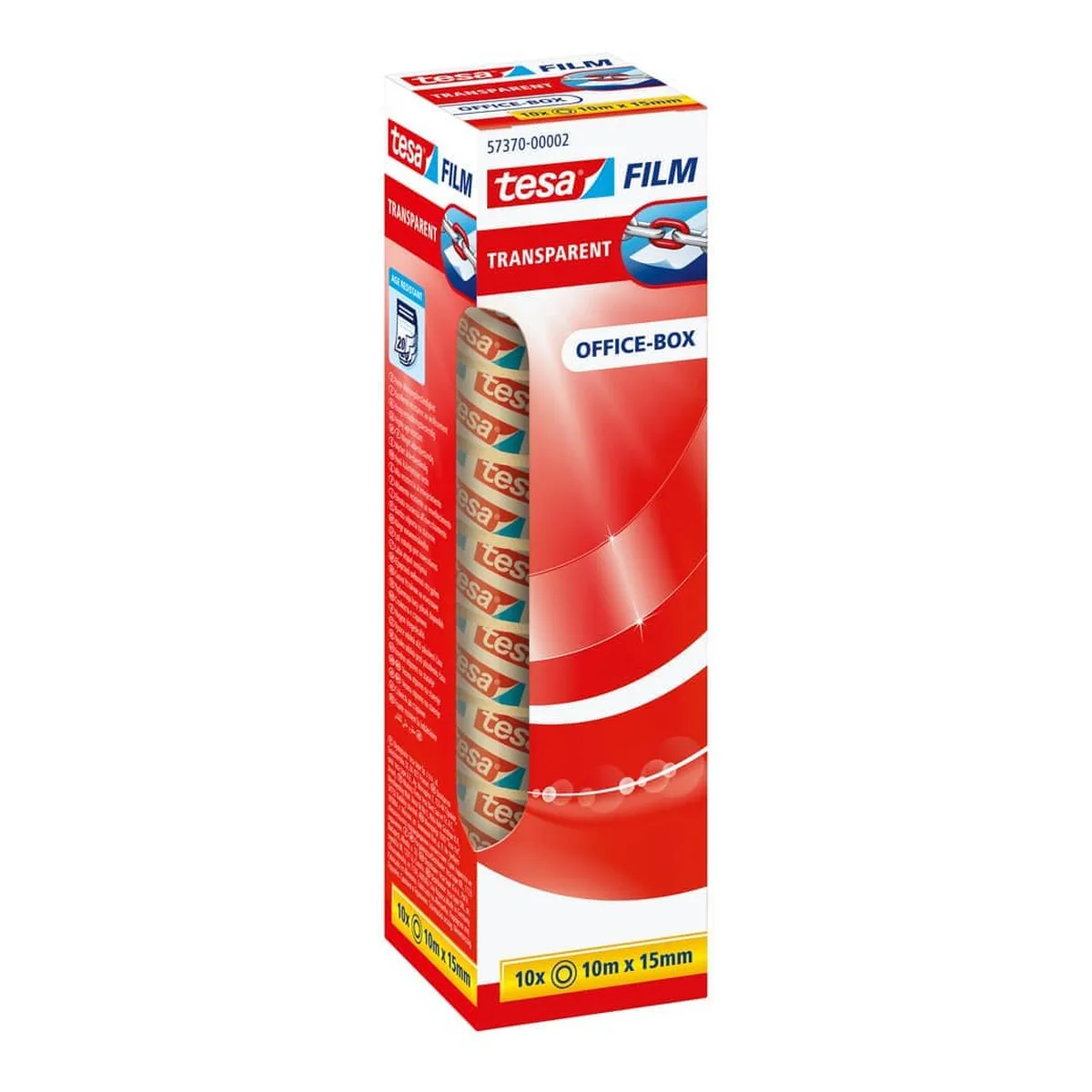 tesa® Klebefilm Office Box - transparent, 15 mm x 10 m, 10 Rollen