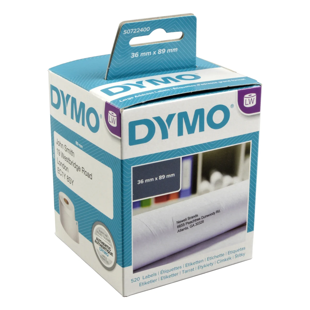 Dymo Labelwriter-Etiketten 99012 (S0722400) weiß, 36 x 89mm, 2 x 260 St.