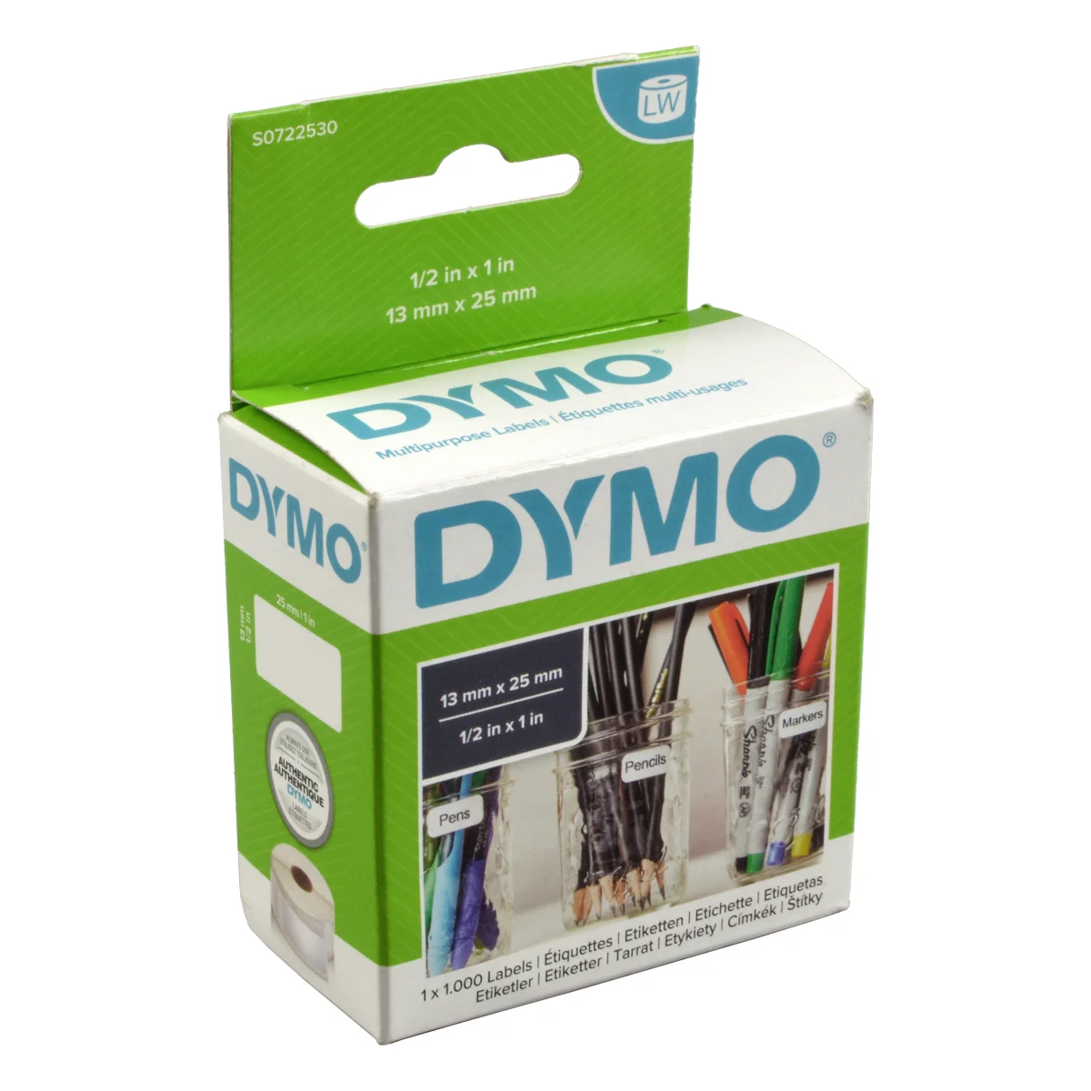 Dymo Labelwriter-Etiketten 11353 (S0722530) weiß, 13 x 25mm, 1000 St.