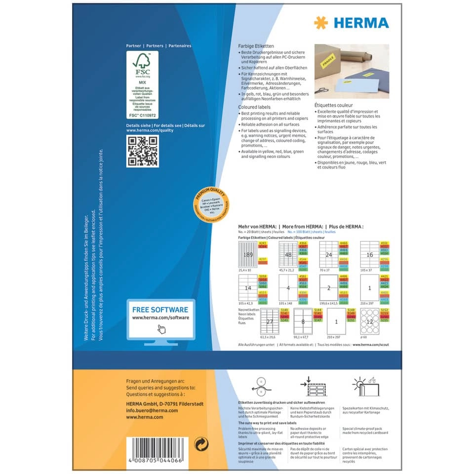 HERMA Universaletiketten SuperPrint - 70 x 37 mm, gelb, matt, 2400 Stück HERMA Universaletiketten SuperPrint - 70 x 37 mm, gelb, matt, 2400 Stück