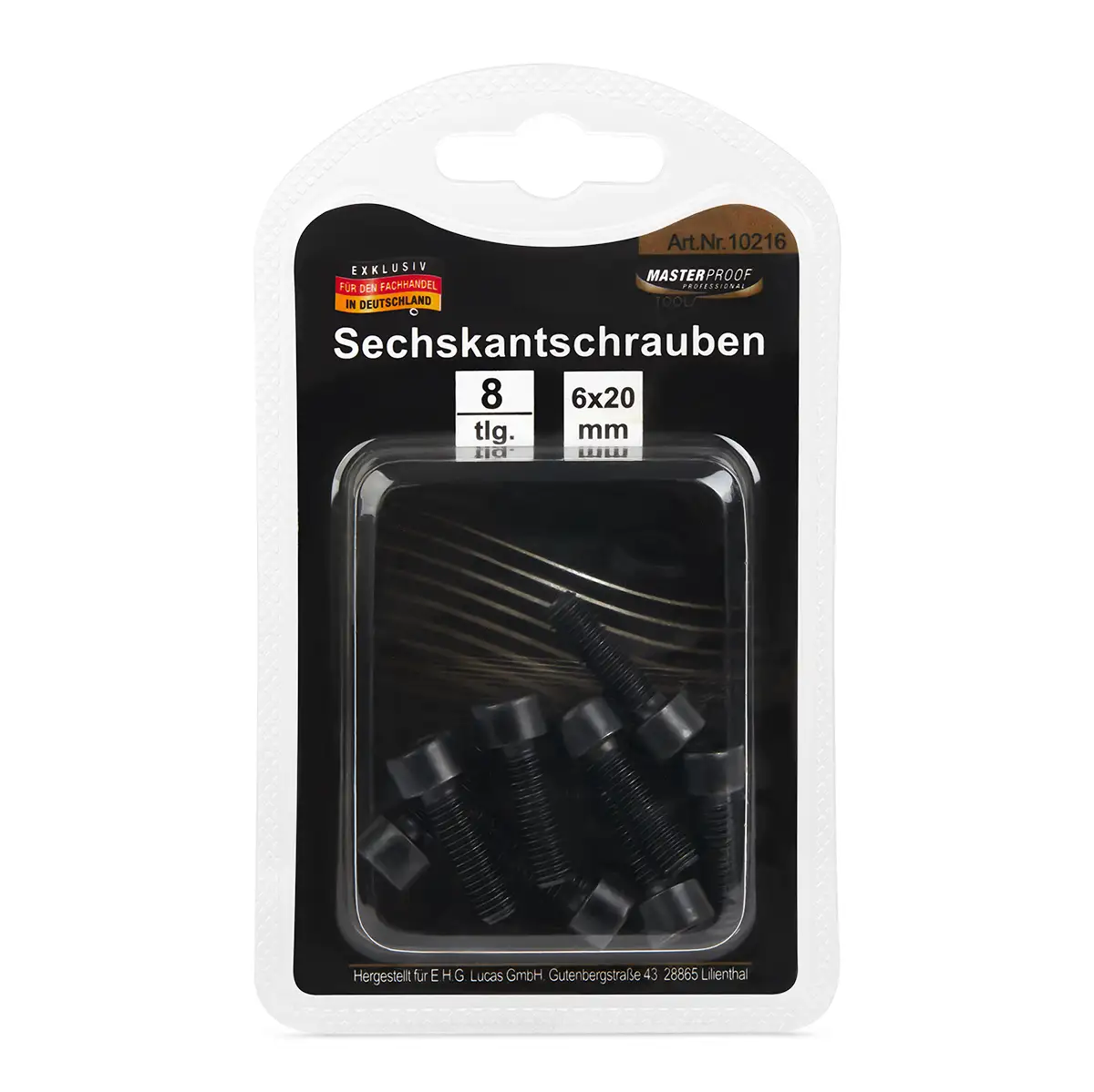 Masterproof Sechskantschrauben 6X20mm, 8 Stück