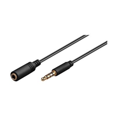 Goobay Kopfhörer- und Audio Verlängerungskabel AUX, 4-pol. 3,5 mm slim, CU