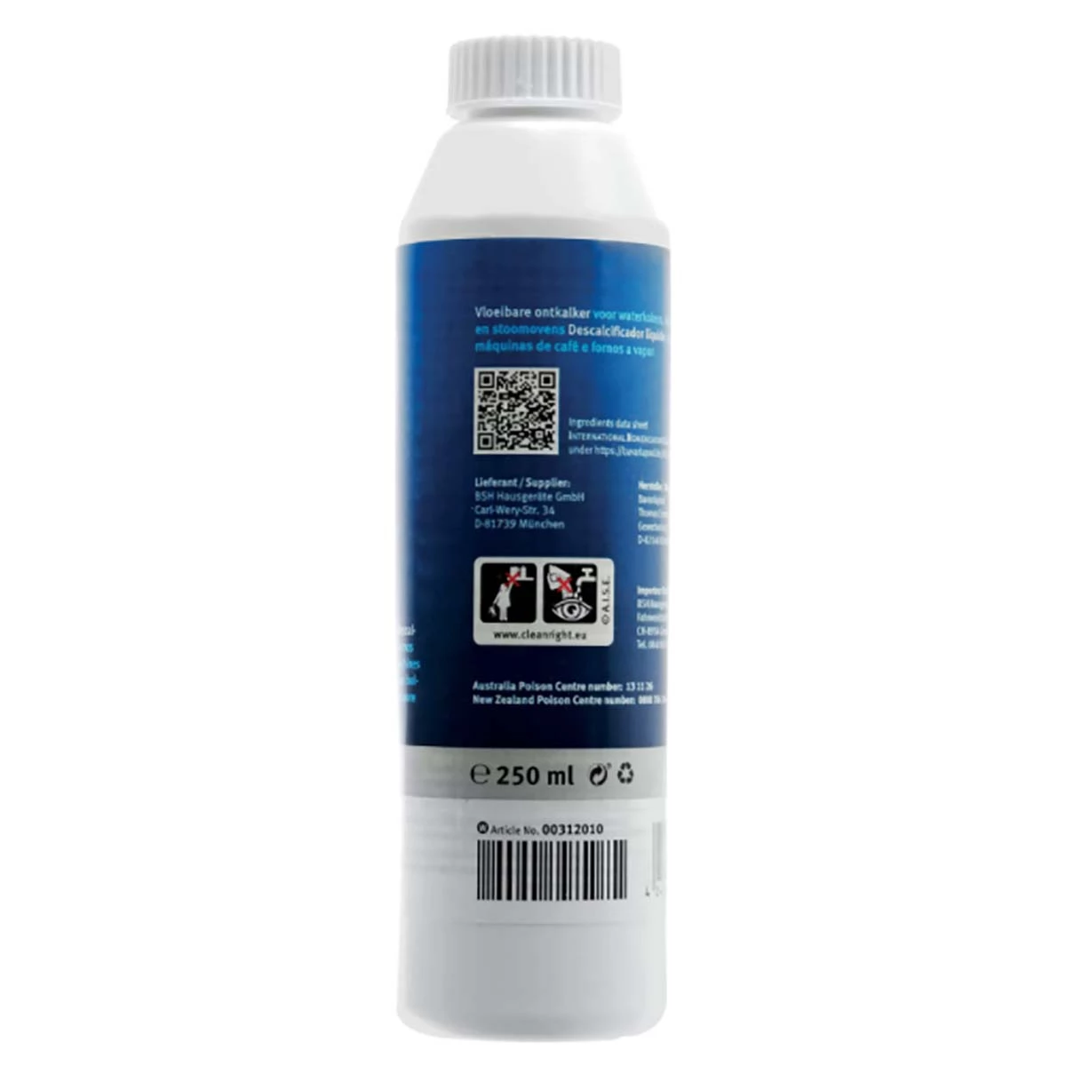 Bosch Entkalker für Kaffeemaschinen, Wasserkocher und Dampföfen 250 ml