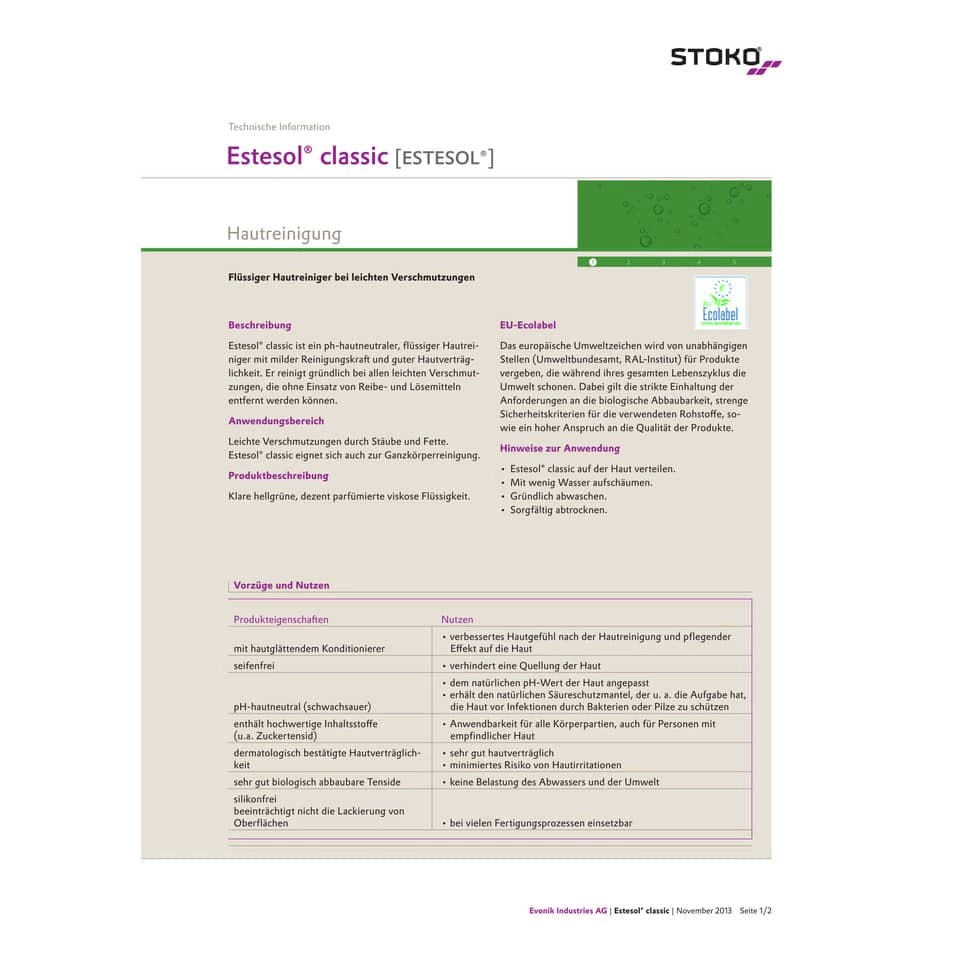 Estesol® Hautreiniger für leichte Verschmutzungen 2000-ml-Softflasche