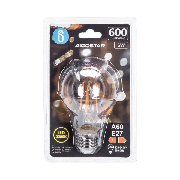 Aigostar LED FILAMENT 'Classic', 6W, E27
