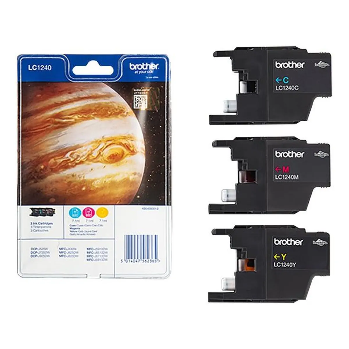 Druckerpatronen MultiPack Brother LC-1240RBWBPDR cyan magenta gelb 1.800 Seiten