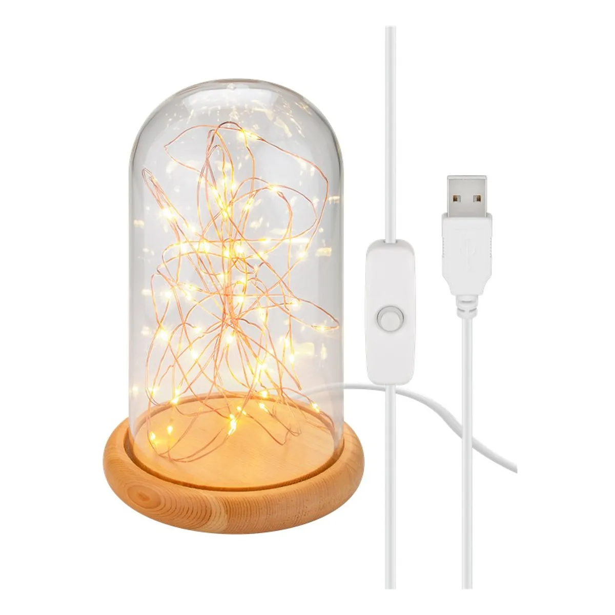 Goobay Glasglocke mit LED-Micro-Lichterkette
