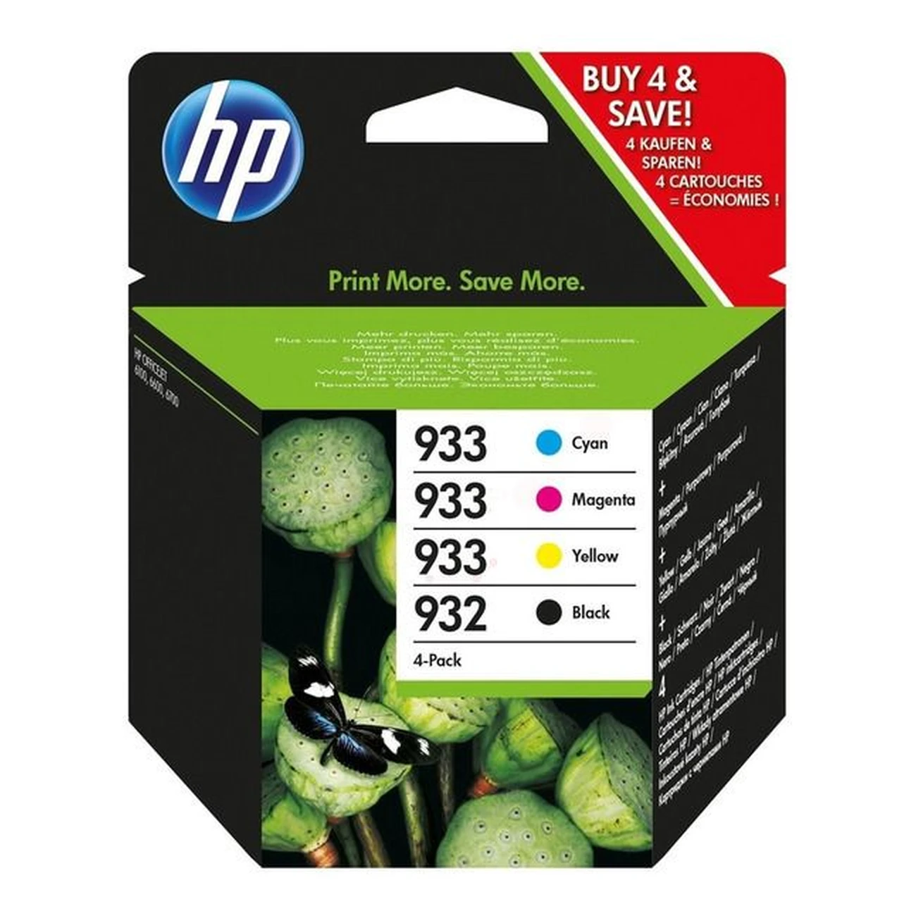 Druckerpatronen MultiPack HP 932/933 schwarz cyan magenta gelb 20,5 ml (6ZC71AE)