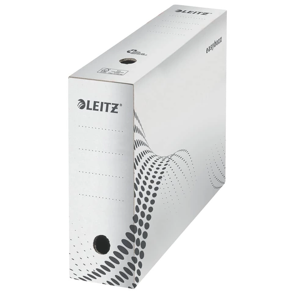 LEITZ Archivbox easyboxx - A4, 100 mm, Wellpappe (RC), weiß