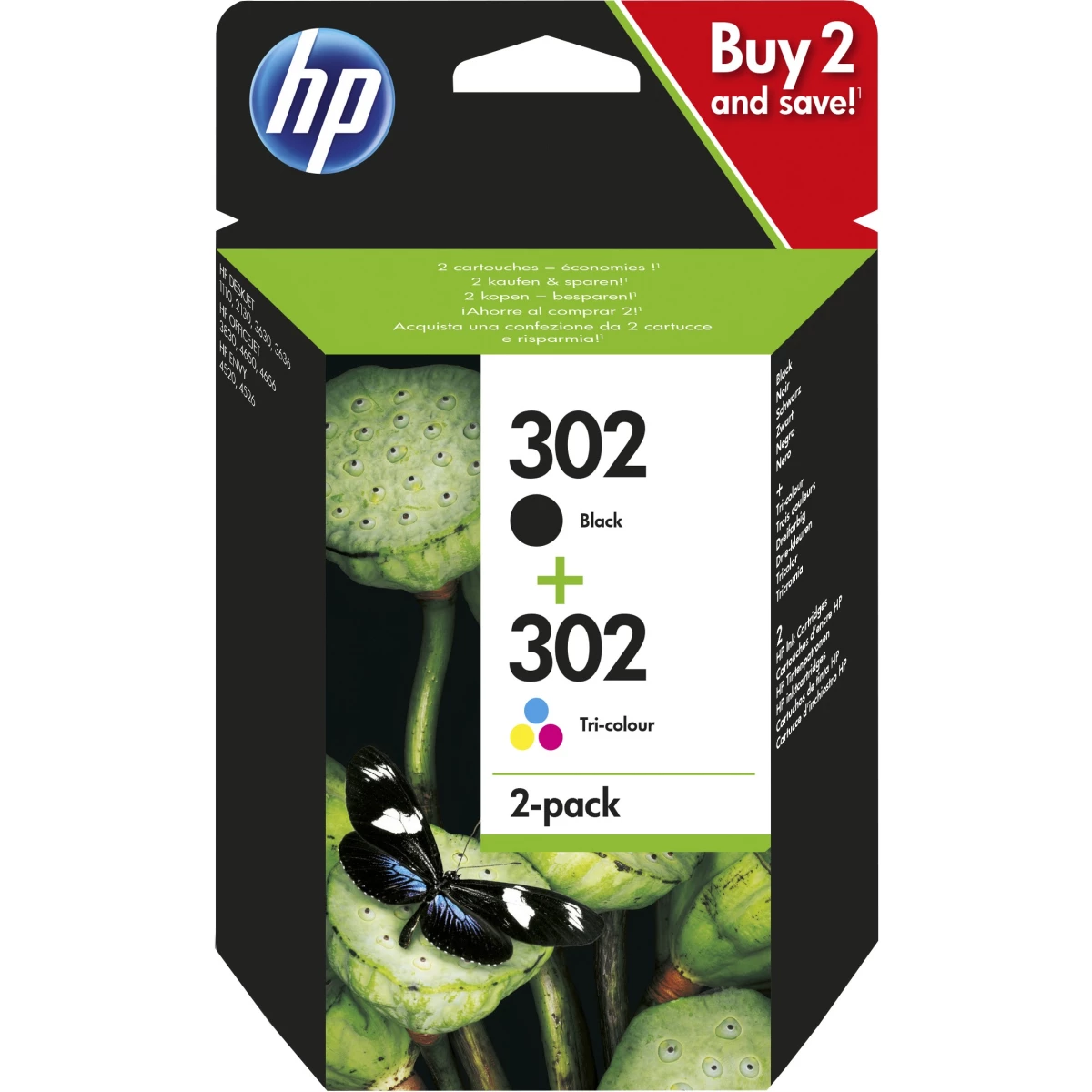 HP MultiPack '302' schwarz + farbig 7,5 ml