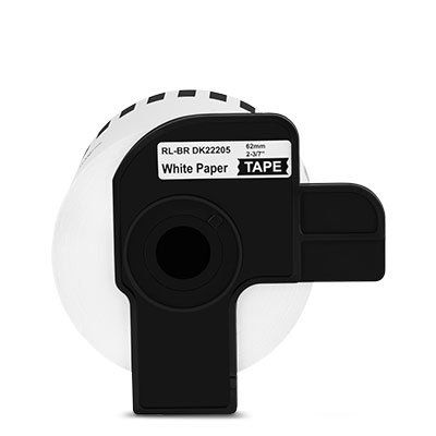 Ersatz-Etiketten DK-22205 schwarz auf weiß 62 mm
