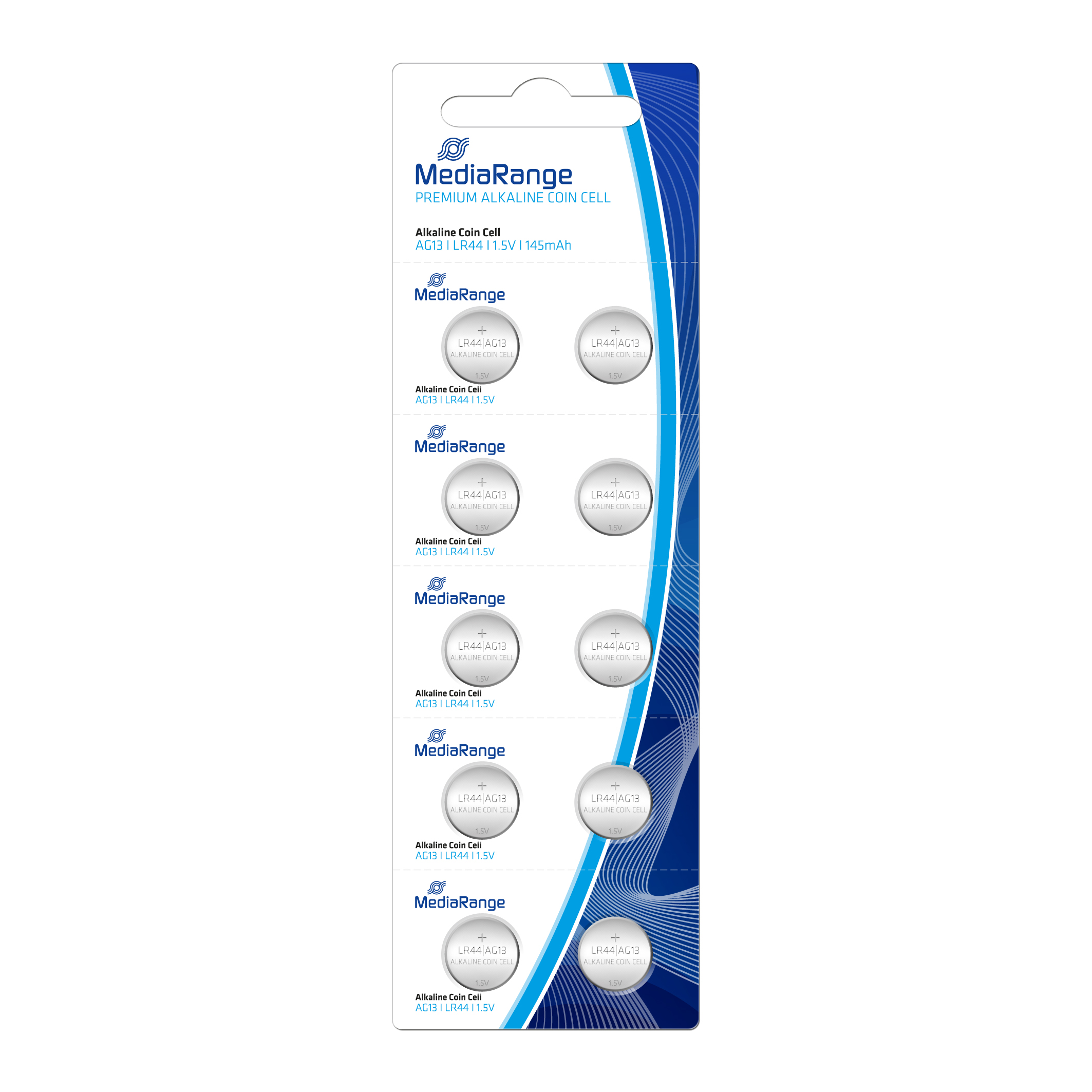 MediaRange Premium Alkaline Knopfzellen 'AG 13 | LR44 | LR1154 | 357' 1,5V 10 Stück